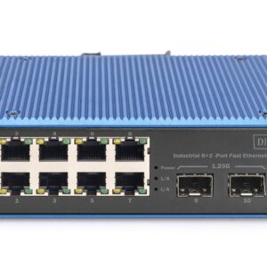 Digitus DN-651147 tinklo komutatorius Ne-valdomas Fast Ethernet (10/100) Maitinimas per Eternetą (PoE) Juoda, Mėlyna - Image 2