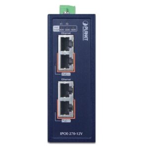 PLANET IPOE-270-12V tinklo komutatorius Maitinimas per Eternetą (PoE) Mėlyna - Image 2