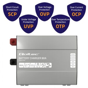 Qoltec 51918 Išmanusis „Monolith“ įkroviklis LiFePO4 AGM GEL SLA akumuliatoriams | 80A | 12V - Image 3