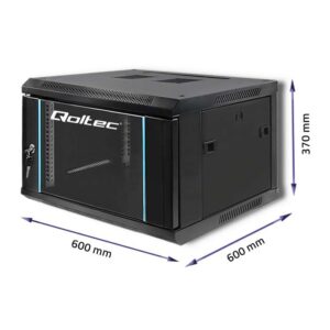 Qoltec 54465 19 colių RACK spintelė | 6U | 600 x 600 x 370 | Grūdintos durys | Kabantis - Image 3
