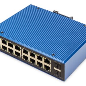 Digitus DN-651158 tinklo komutatorius Valdomas L2 Gigabit Ethernet (10/100/1000) Juoda, Mėlyna - Image 1