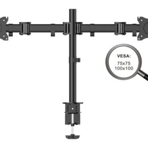PureMounts PM-OFFICE-02 monitoriaus laikiklis arba stovas 68,6 cm (27") Stalas Juoda - Image 2