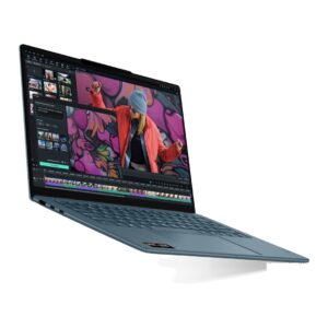 Lenovo Yoga Slim 7 14AKP10 Ryzen AI 5 340, 14 colių WUXGA OLED (400 nitų, 60 Hz, blizgus ekranas), 16 GB LPDDR5-6400, 512 GB SSD, Radeon 840M vaizdo plokštė, 1080p kamera, 70 Wh baterija, Windows 11, „Tidal Teal“ spalva - Image 3