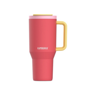 Termo puodelis su teleskopiniu šiaudeliu Kambukka Rio Tumbler 950ml Pink Papaya - Image 2