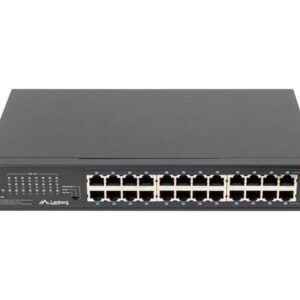 Lanberg RSGE-24 tinklo komutatorius Ne-valdomas Gigabit Ethernet (10/100/1000) 1U Juoda