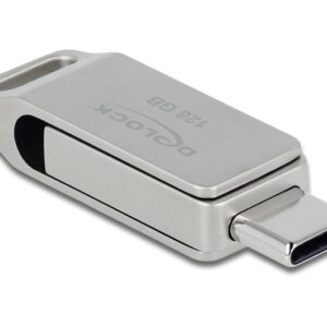 DeLOCK 54076 USB atmintukas 128 GB USB Type-A / USB Type-C 3.2 Gen 1 (3.1 Gen 1) Sidabras - Image 1