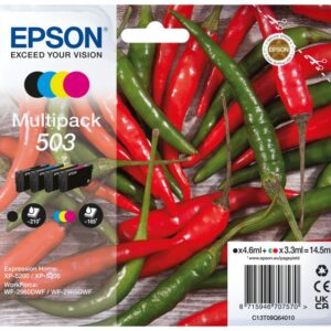 Epson 503 rašalo kasetė 4 vnt Originalus Standartinė išeiga Juoda, Žydras, Rausvai raudona, Geltona