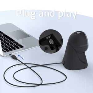 Qoltec 50879 Stacionarus brūkšninių kodų skaitytuvas ir QR kodo skaitytuvas | 1D 2D | USB - Image 3