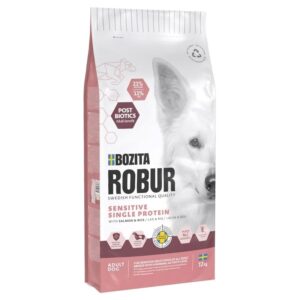 BOZITA Robur Adult Sensitive Single Protein Salmon Mono – sausas pašaras šuniui – 12kg - Image 2