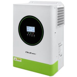 Qoltec 53866 Hibridinis saulės inverteris, autonominis, 6200 W | 120 A | 48 V | MPPT | BMS | „Wi-Fi“ parinktis | Sinusinis | Galios koeficientas 1,0