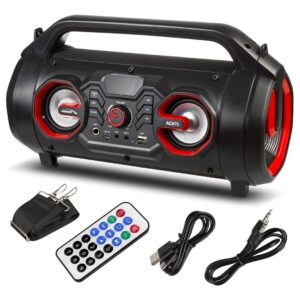Audiocore AC875 Bazooka Nešiojamasis "Bluetooth" garsiakalbis "Boombox" 30W (20W + 5Wx2) IPX4 atsparus purslams / radijas / "microSD" / "Aux-In" / USB / apšvietimas / mikrofono prievadas - Image 3