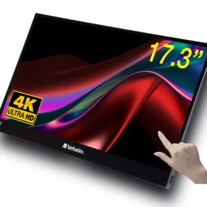 Verbatim 32239 kompiuterio monitorius 43,9 cm (17.3") 3840 x 2160 pikseliai 4K Ultra HD LCD Lietimui jautrus ekranas Juoda