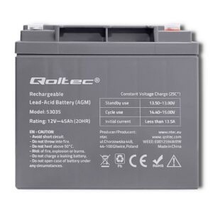 Qoltec 53035 AGM akumuliatorius | 12 V | 45Ah | maks. 540A - Image 2