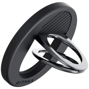 Magnetic holder PITAKA MagEZ Grip 3 MagSafe for phone juodos spalvos pilkos spalvos - Image 5