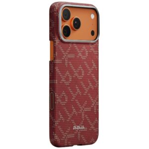Dėklas PITAKA Ultra-Slim Monogram MagSafe Apple iPhone 17 Pro gold red