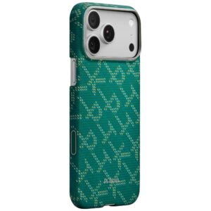 Dėklas PITAKA Ultra-Slim Monogram MagSafe Apple iPhone 17 Pro gold green