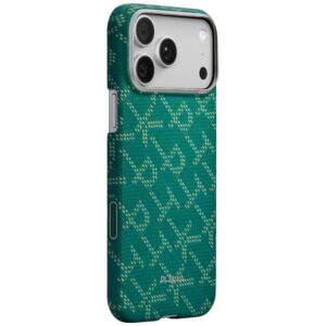 Dėklas PITAKA Ultra-Slim Monogram MagSafe Apple iPhone 17 Pro gold green - Image 5
