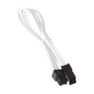 SilverStone 6 kontaktų PCIe į 6 kontaktų PCIe prailginimo kabelis, 250 mm, baltas - Image 2
