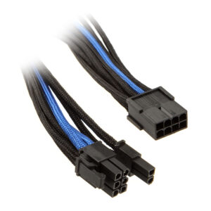 SilverStone PCI 8 kontaktų į PCIe 6+2 kontaktų jungčių kabelis, 250 mm – juodas/mėlynas