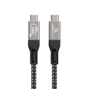Gembird CCBP-USB4-CMCM240-0.3M aukščiausios kokybės USB4 C tipo įkrovimo ir duomenų kabelis, 40 Gbps, 240 W, 0.3m