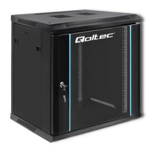 Qoltec 54464 RACK spintelė 19" | 12U | 600 x 635 x 450 | Grūdintos durys | Pakabinama