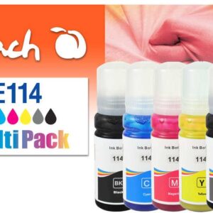 Peach 321706 rašalo kasetė 6 vnt Derantis Standartinė išeiga Juoda, Žydras, Pilka, Rausvai raudona, Geltona