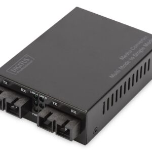 Digitus DN-82024 tinklo medijos keitiklis 100 Mbit/ai 1310 nm Keli režimai, Vienas režimas Juoda - Image 1