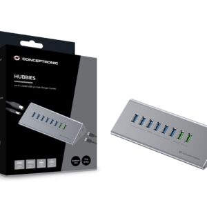 Conceptronic HUBBIES18G sąsajos šakotuvas USB 3.2 Gen 1 (3.1 Gen 1) Type-B 5000 Mbit/ai Pilka - Image 3