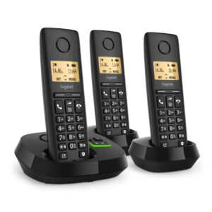 Gigaset PURE 100 AM Trio Analoginio ryšio / DECT telefonas Skambintojo ID Juoda - Image 1