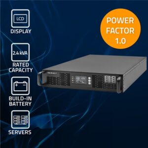 Qoltec 52286 Nepertraukiamo maitinimo šaltinis (UPS), skirtas RACK | 2 kVA | 2000 W | Galios koeficientas 1.0 | LCD | EPO | USB | Internetinis - Image 3