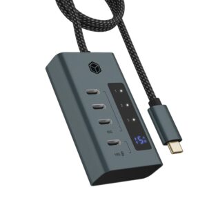 ICY BOX IB-HUB1454-C31 USB 3.2 Gen 1 (3.1 Gen 1) Type-C 10000 Mbit/ai Mėlyna, Pilka - Image 2