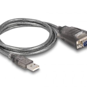DeLOCK 61400 kabelių lizdinio / kištukinio jungčių tipo keitiklis USB A RS-232 Juoda - Image 1