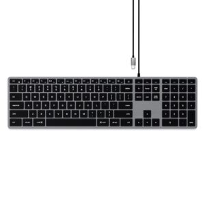 Satechi Slim W3 klaviatūra Universalus USB QWERTY Anglų Aliuminis, Juoda
