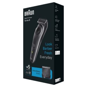 Braun BeardTrimmer 5 80708197 barzdos kirpimo mašinėlė Baterija 40 2 cm Juoda - Image 3