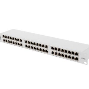 PATCH PANEL 48 PORT 1U 19" CAT6 FTP SHIELDED GRAY LANBERG - Image 1