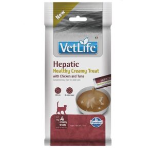 FARMINA Vet Life Cat Hepatic Creamy treat with Chicken & Tuna box – skanėstas katei – 4x15g
