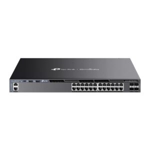 TP-Link Omada SG6428XHP tinklo komutatorius Valdomas L3 Gigabit Ethernet (10/100/1000) Maitinimas per Eternetą (PoE) 1U Juoda