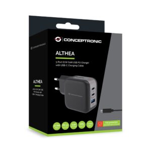 Conceptronic ALTHEA17B mobiliojo įrenginio kroviklis Universalus Juoda AC Spartusis įkrovimas Vidaus - Image 2