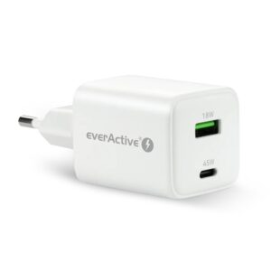 GaN tinklinis įkroviklis su 1 USB ir 1 USB-C jungtimis, palaikantis Quick Charge 4.0 technologiją, 45 W, baltas - Image 3