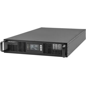 Qoltec 52286 Nepertraukiamo maitinimo šaltinis (UPS), skirtas RACK | 2 kVA | 2000 W | Galios koeficientas 1.0 | LCD | EPO | USB | Internetinis