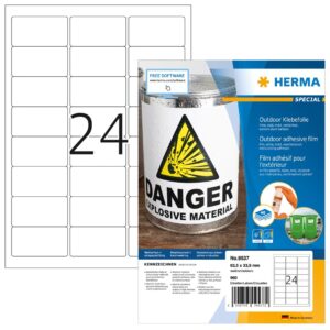 HERMA 9537 lipni etiketė Stačiakampis Balta 960 vnt