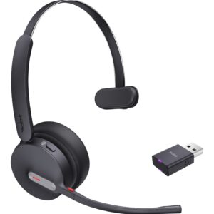 Yealink WH64 Hybrid Mono Teams Laisvų rankų įranga Bevielis Su lankeliu Biuras / skambučių centras Mikro USB Bluetooth Juoda