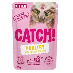 CATCH Kitten Poultry and carrot in gravy - šlapias kačių maistas - 85g