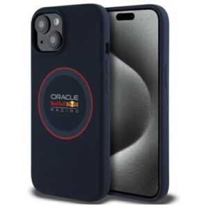 Red Bull RBHMP14S24SIILVR Apple iPhone 14 6.1" kietas dėklas navy Silicone Red Ring MagSafe