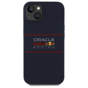 Red Bull RBHMP14S24SIHSRV iPhone 14 6.1" kietas dėklas, tamsiai mėlynas, silikoninis, horizontalus logotipas, MagSafe - Image 3