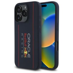 Red Bull RBHMP16X24SIOLRV Apple iPhone 16 Pro Max 6.9" kietas dėklas navy Silicone Vertical Logo Mag