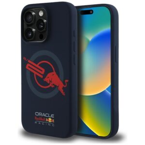 Dėklas Red Bull HC Silicone ORBR20 Logo Red Lining Apple iPhone 15 Pro MagSafe navy blue - Image 1