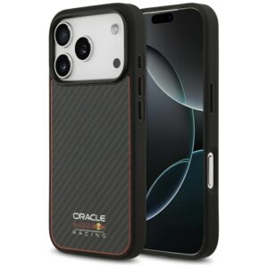 Dėklas Red Bull Kevlar Logo Matt MagSafe Apple iPhone 17 Pro juodos spalvos