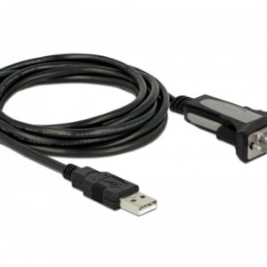 DeLOCK 65962 serijinis kabelis Juoda 3 m USB A tipo DB-9 - Image 1