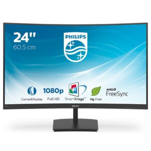 Philips E Line 241E1SC/00 kompiuterio monitorius 59,9 cm (23.6") 1920 x 1080 pikseliai „Full HD“ LED Juoda